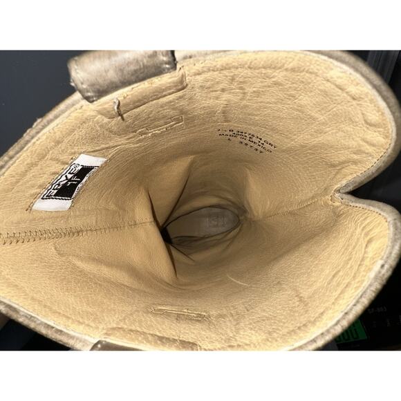 Frye Paige Size 7.5 Tall Knee High Equestrian Riding Boots Taupe Leather - Picture 11 of 11